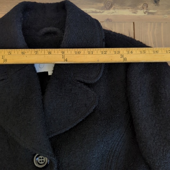 Jessica Simpson Black Wool Blend Pea Coat SZ M - Picture 10 of 14